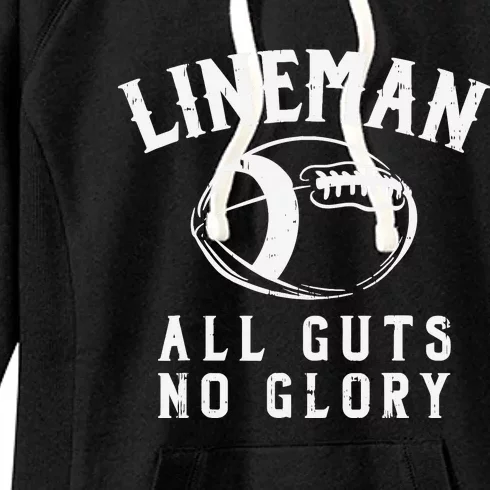 Lineman Guts Glory Funny American Football Gridiron Gift Women's Fleece Hoodie