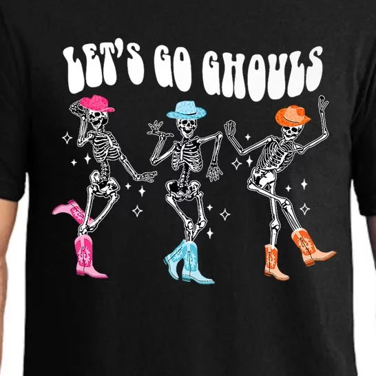 Lets Go Ghouls Skeleton Dance Retro Halloween Scary Horror Gift Pajama Set