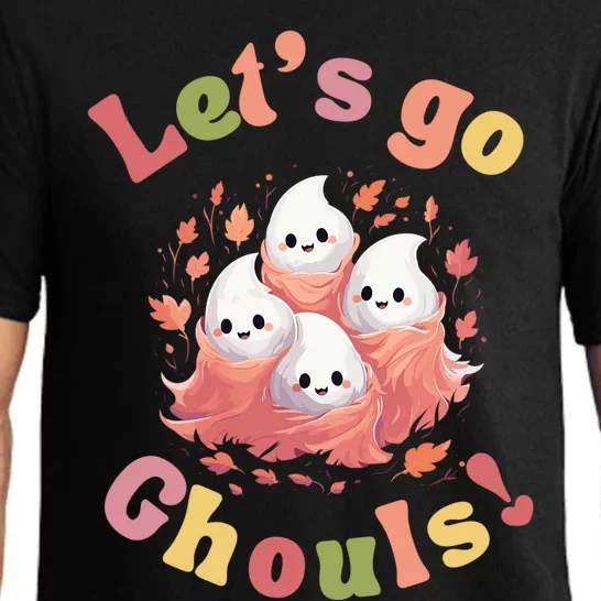 Lets Go Ghouls Pastel Halloween Ghosts Great Gift Pajama Set