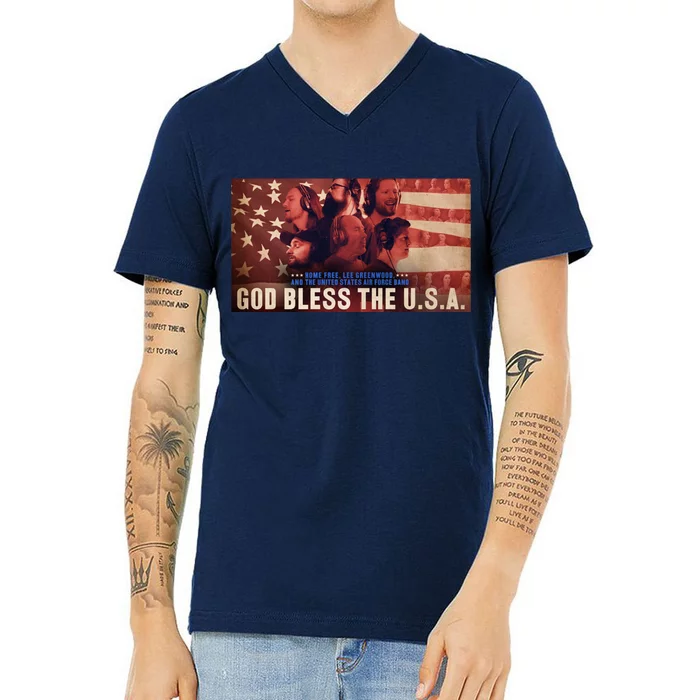 Lee Greenwood God Bless The USA V-Neck T-Shirt