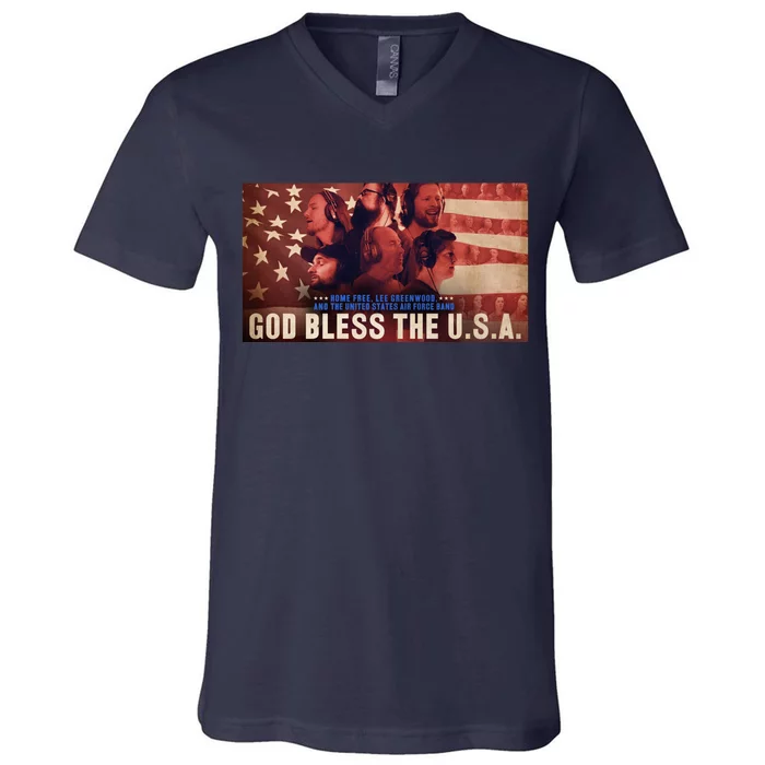 Lee Greenwood God Bless The USA V-Neck T-Shirt