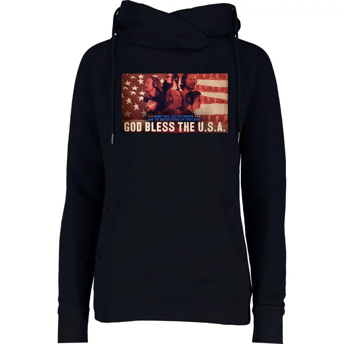 Lee Greenwood God Bless The USA Womens Funnel Neck Pullover Hood