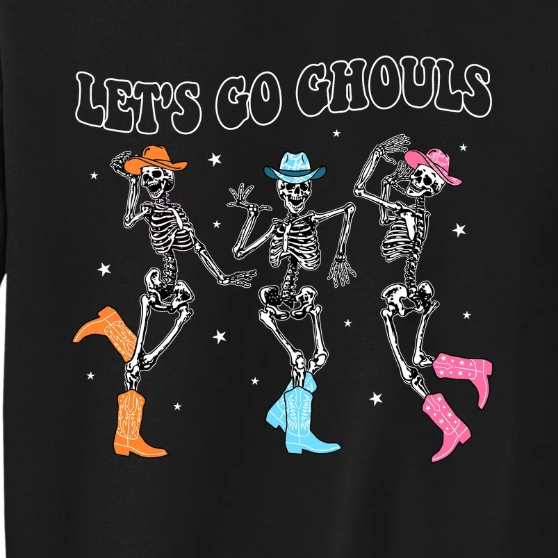 LetS Go Ghouls Dancing Skeleton Cowboy Western Halloween Sweatshirt