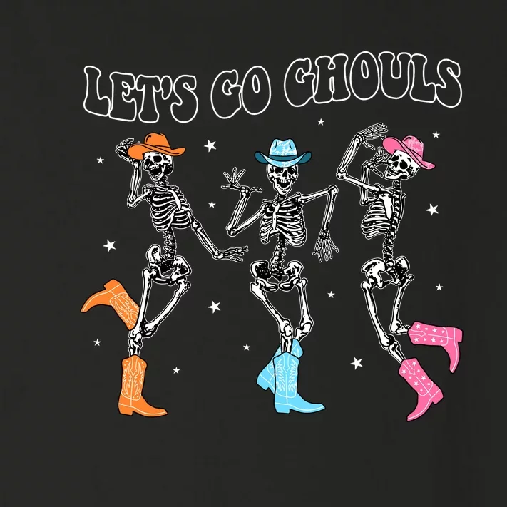 LetS Go Ghouls Dancing Skeleton Cowboy Western Halloween Toddler Long Sleeve Shirt