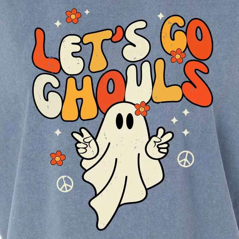 Lets Go Ghouls Ghost Retro Halloween Costume Garment-Dyed Women's Muscle Tee