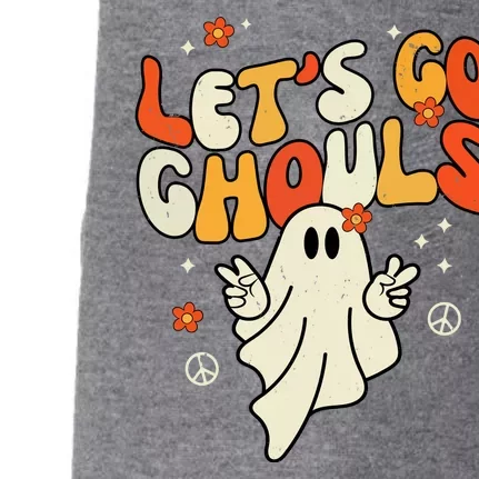 Lets Go Ghouls Ghost Retro Halloween Costume Doggie 3-End Fleece Hoodie