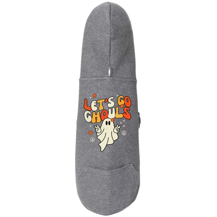 Lets Go Ghouls Ghost Retro Halloween Costume Doggie 3-End Fleece Hoodie