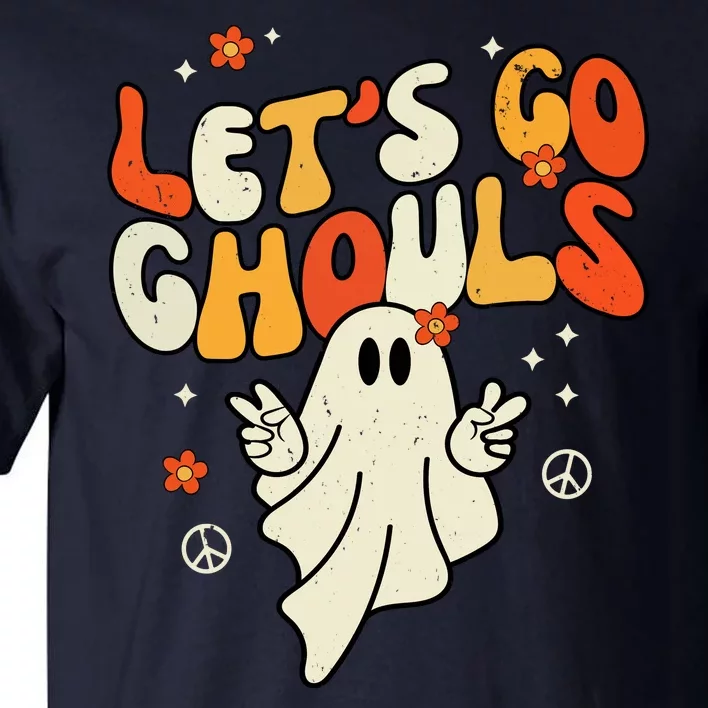 Lets Go Ghouls Ghost Retro Halloween Costume Tall T-Shirt