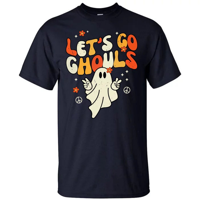 Lets Go Ghouls Ghost Retro Halloween Costume Tall T-Shirt