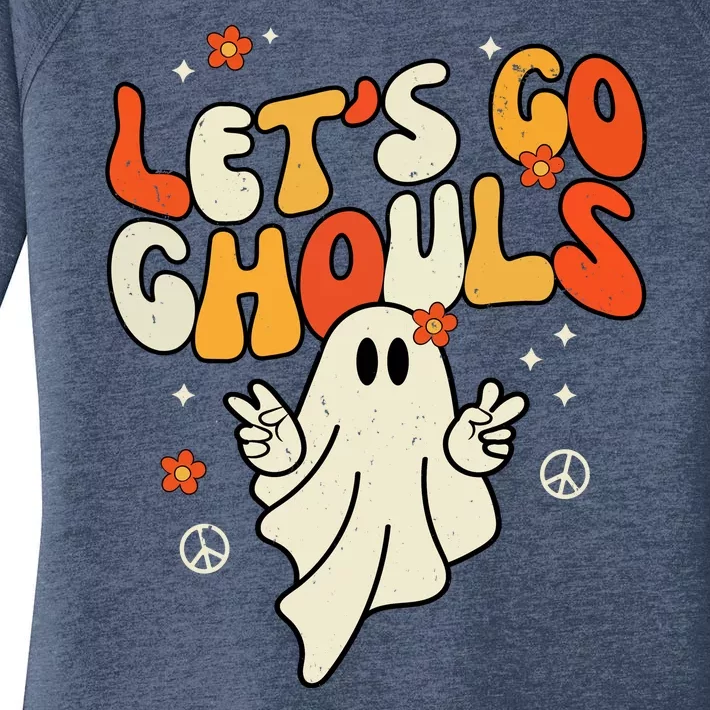 Lets Go Ghouls Ghost Retro Halloween Costume Women's Perfect Tri Tunic Long Sleeve Shirt