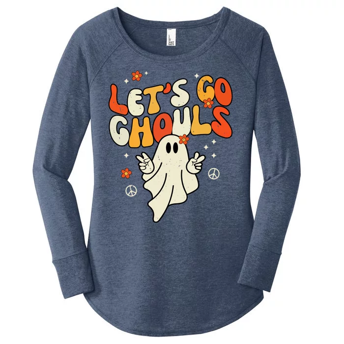 Lets Go Ghouls Ghost Retro Halloween Costume Women's Perfect Tri Tunic Long Sleeve Shirt