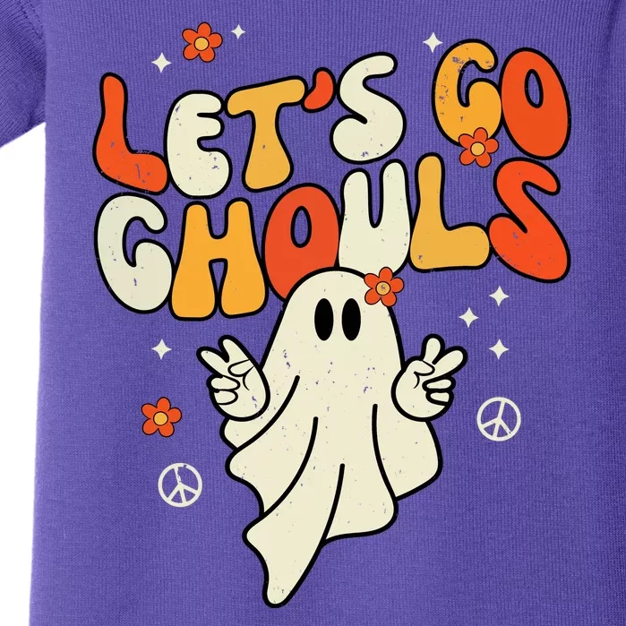 Lets Go Ghouls Ghost Retro Halloween Costume Baby Bodysuit