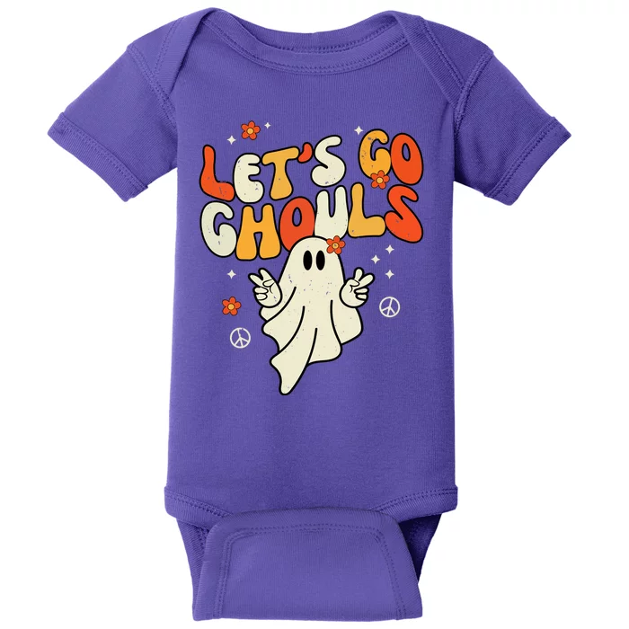 Lets Go Ghouls Ghost Retro Halloween Costume Baby Bodysuit