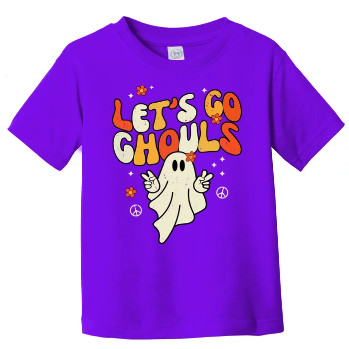 Lets Go Ghouls Ghost Retro Halloween Costume Toddler T-Shirt