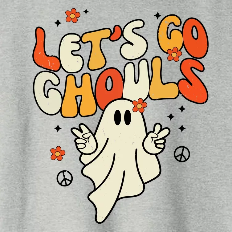 Lets Go Ghouls Ghost Retro Halloween Costume Women's Crop Top Tee