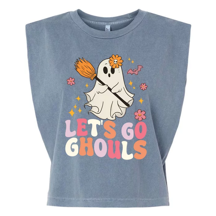 LetS Go Ghouls Funny Halloween Ghosts Graphic Novelty Meaningful Gift Garment-Dyed Women's Muscle Tee