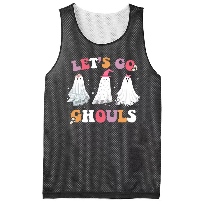 Lets Go Ghouls Cute Halloween Girl Squad Mesh Reversible Basketball Jersey Tank