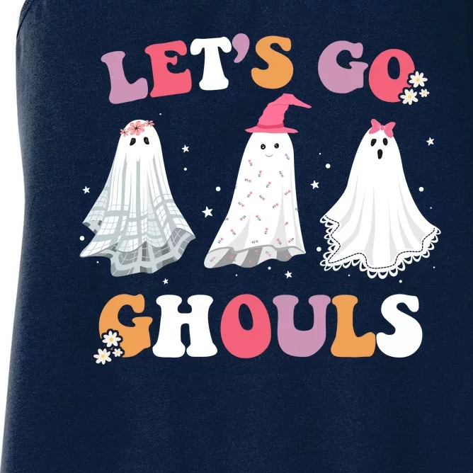 Lets Go Ghouls Cute Halloween Girl Squad Women's Racerback Tank