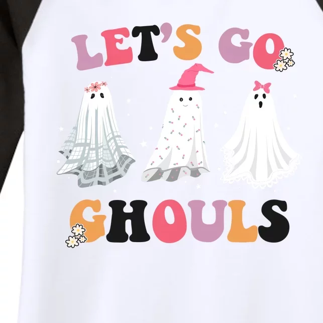 Lets Go Ghouls Cute Halloween Girl Squad Women's Tri-Blend 3/4-Sleeve Raglan Shirt