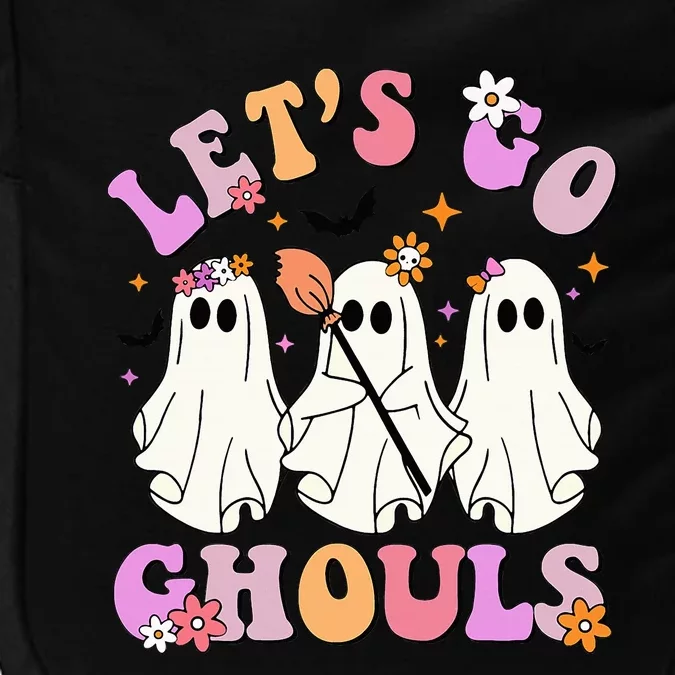 Lets Go Ghouls Halloween Ghost Outfit Costume Retro Groovy Impact Tech Backpack