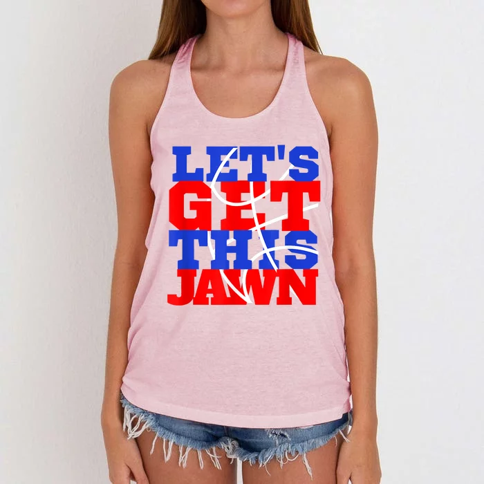 Let's Go Get This Jawn Proud Slang Women's Knotted Racerback Tank