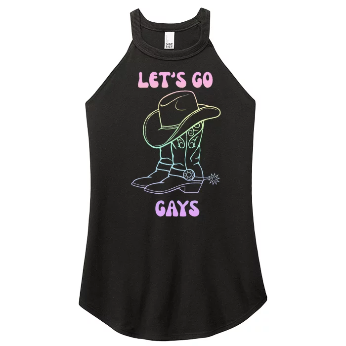 LetS Go Gays Howdy Lgbt Quote Women’s Perfect Tri Rocker Tank