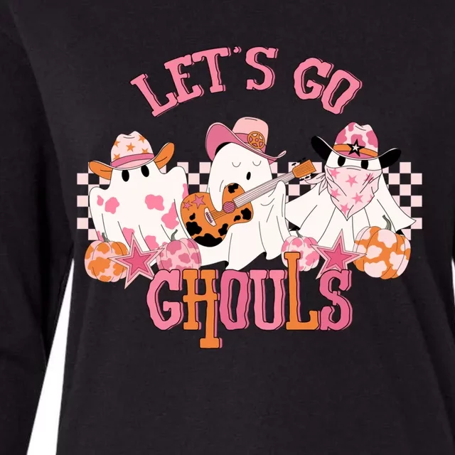 LetS Go Ghouls Western Halloween Design Gift Womens Cotton Relaxed Long Sleeve T-Shirt