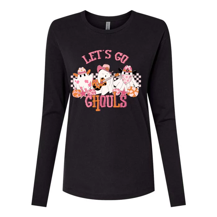 LetS Go Ghouls Western Halloween Design Gift Womens Cotton Relaxed Long Sleeve T-Shirt