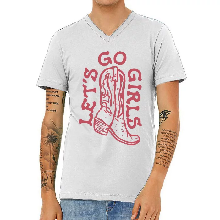 LetS Go Girls Western V-Neck T-Shirt