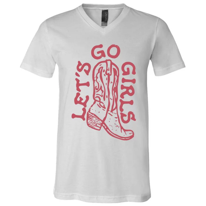 LetS Go Girls Western V-Neck T-Shirt