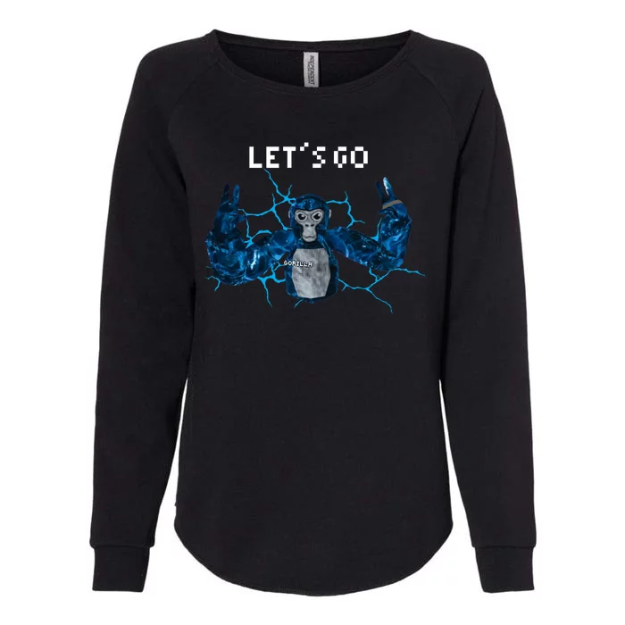 Let's Go Gorilla Gamer Meme Womens California Wash Sweatshirt