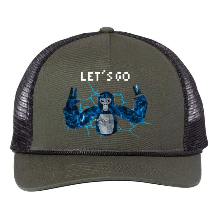 Let's Go Gorilla Gamer Meme Retro Rope Trucker Hat Cap