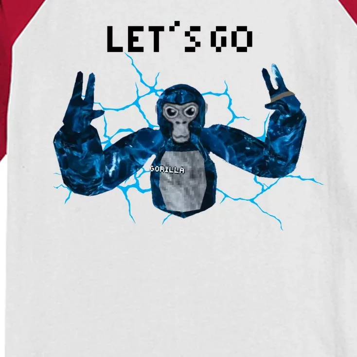 Let's Go Gorilla Gamer Meme Kids Colorblock Raglan Jersey