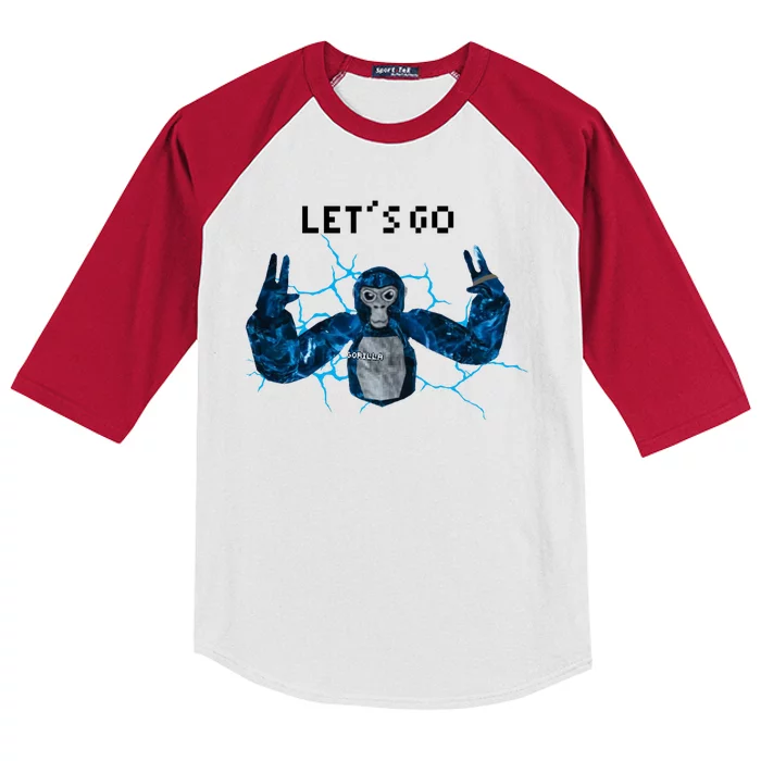 Let's Go Gorilla Gamer Meme Kids Colorblock Raglan Jersey