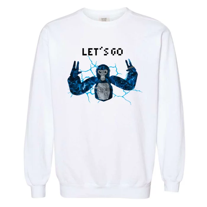 Let's Go Gorilla Gamer Meme Garment-Dyed Sweatshirt