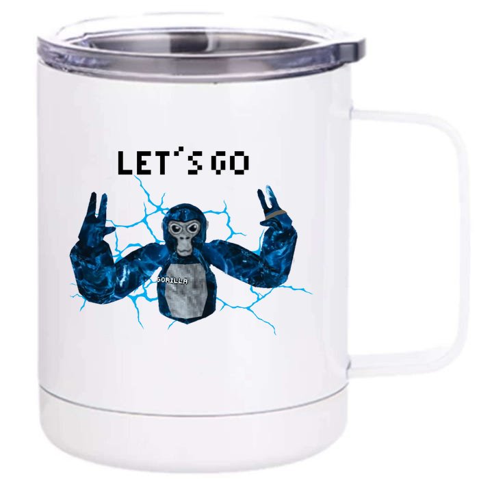 Let's Go Gorilla Gamer Meme Front & Back 12oz Stainless Steel Tumbler Cup