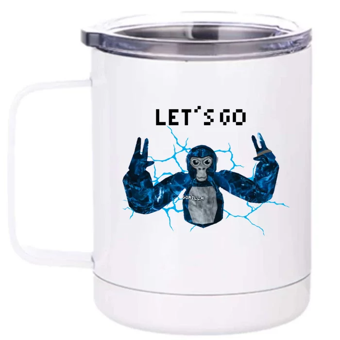 Let's Go Gorilla Gamer Meme Front & Back 12oz Stainless Steel Tumbler Cup