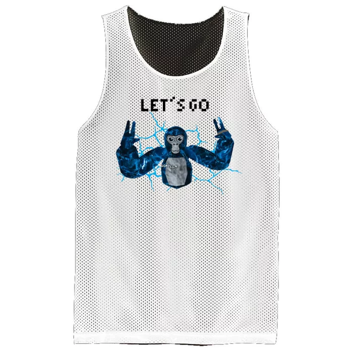 Let's Go Gorilla Gamer Meme Mesh Reversible Basketball Jersey Tank