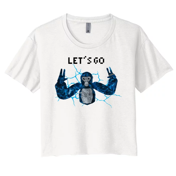 Let's Go Gorilla Gamer Meme Women's Crop Top Tee