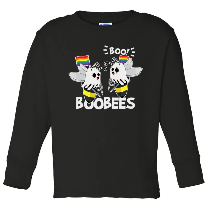 LGBT Gay Ghost Boo Bees Boobees Costume Funny Halloween Gift Toddler Long Sleeve Shirt