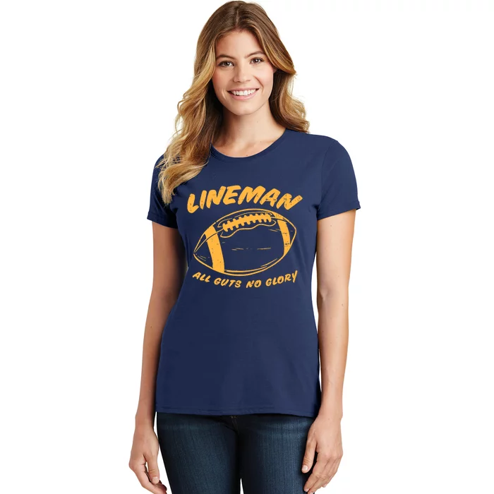 Lineman Guts Glory Funny American Football Gridiron Gift Women's T-Shirt