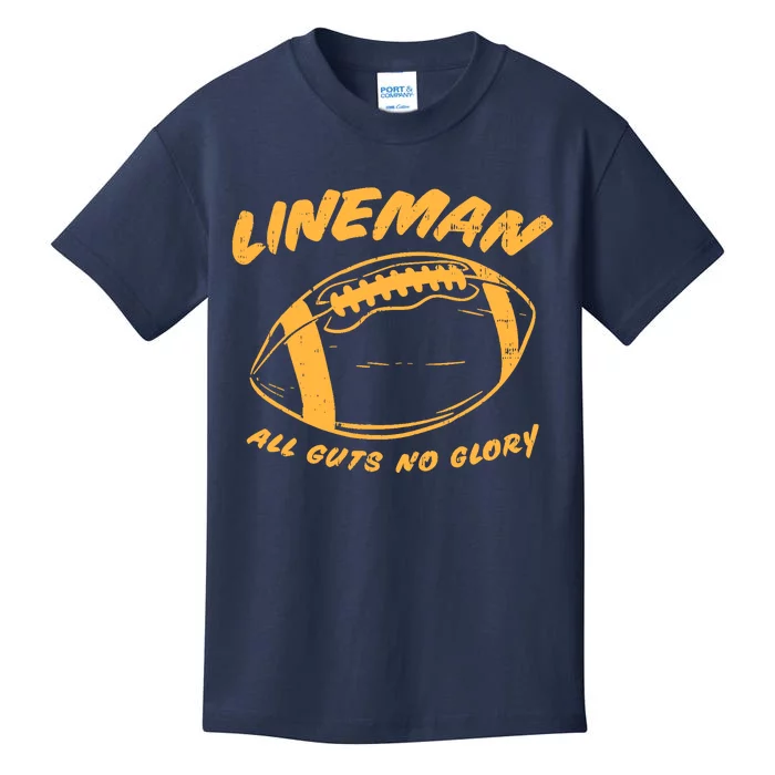 Lineman Guts Glory Funny American Football Gridiron Gift Kids T-Shirt