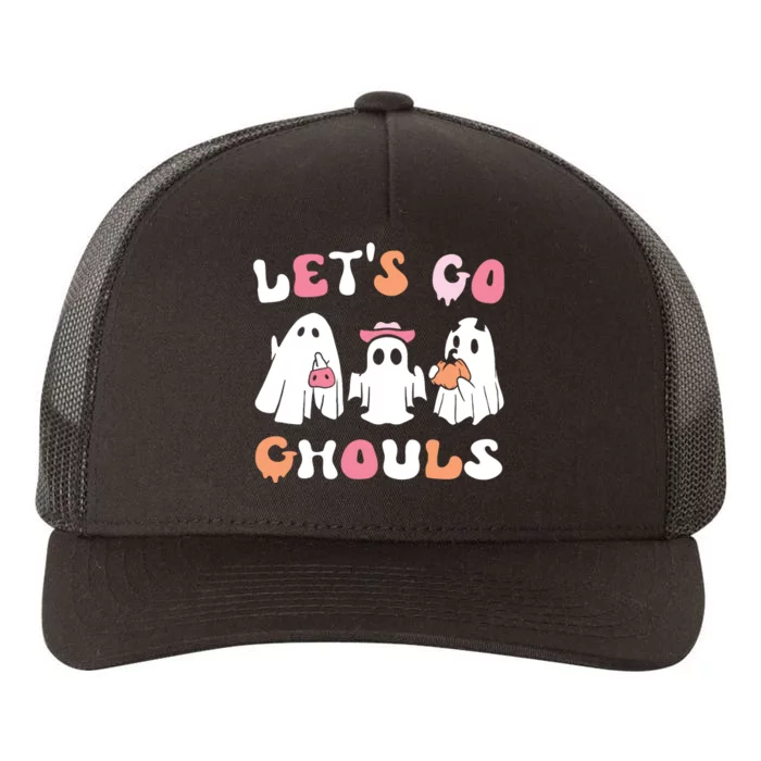 Lets Go Ghouls Halloween Ghost Yupoong Adult 5-Panel Trucker Hat