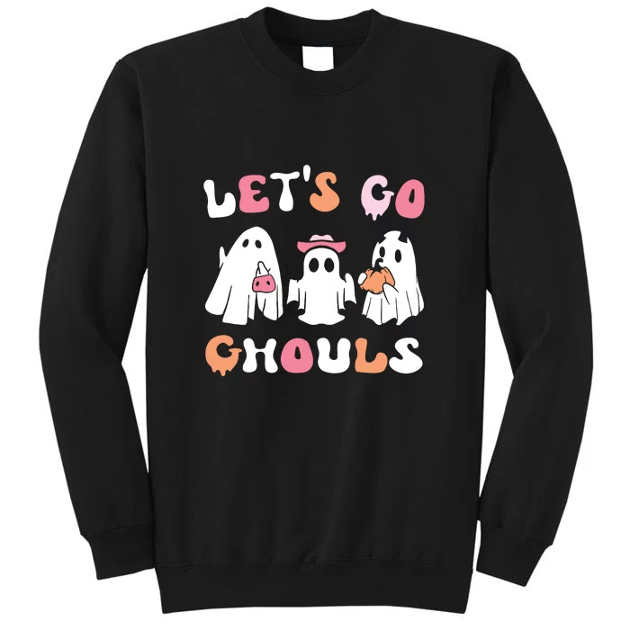 Lets Go Ghouls Halloween Ghost Tall Sweatshirt