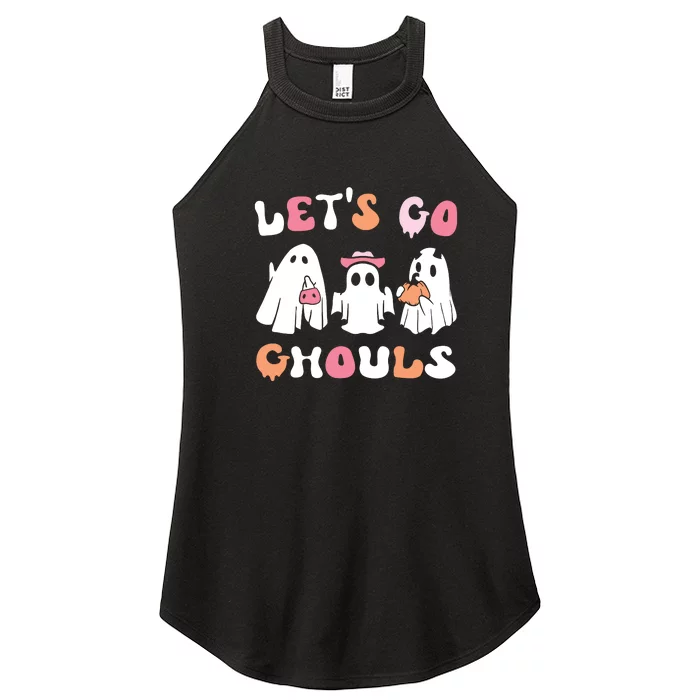 Lets Go Ghouls Halloween Ghost Women’s Perfect Tri Rocker Tank