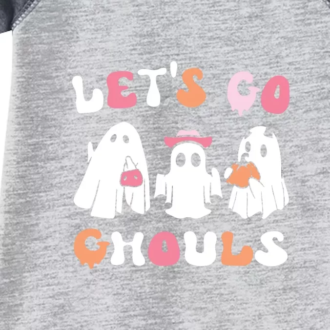 Lets Go Ghouls Halloween Ghost Infant Baby Jersey Bodysuit