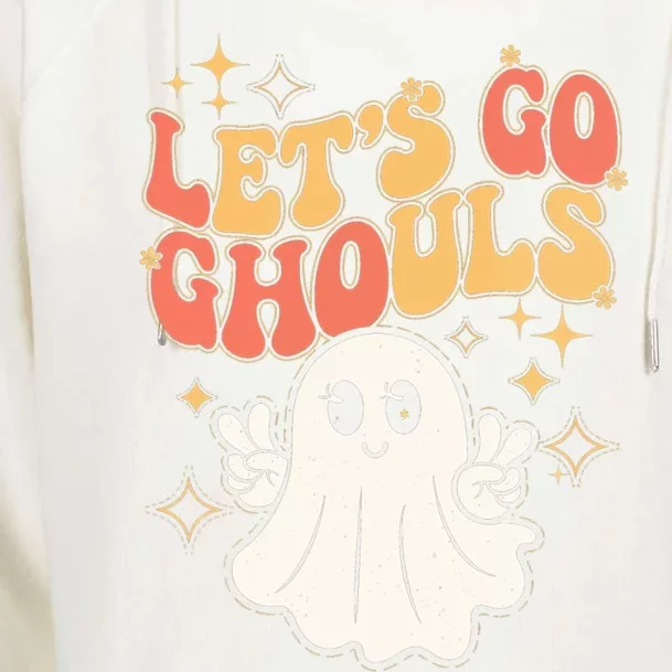 Lets Go Ghouls Ghost Halloween Spirit Costume Fun Gift Womens Funnel Neck Pullover Hood