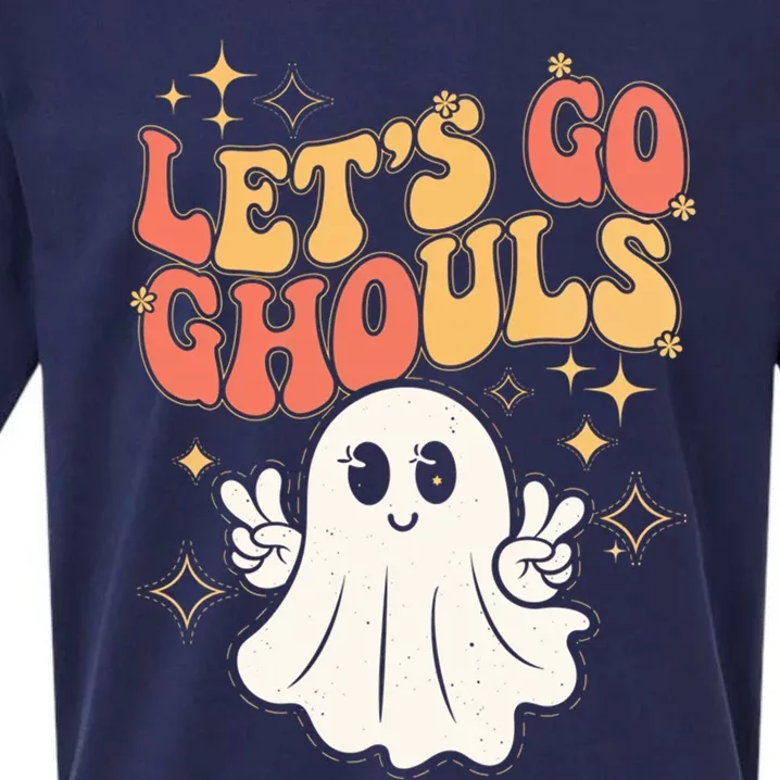 Lets Go Ghouls Ghost Halloween Spirit Costume Fun Gift Sueded Cloud Jersey T-Shirt