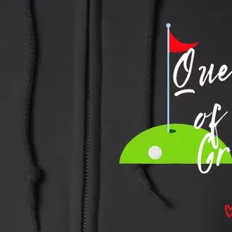 Ladies Golf Greens Women Queens Love Golfing Leagues Full Zip Hoodie