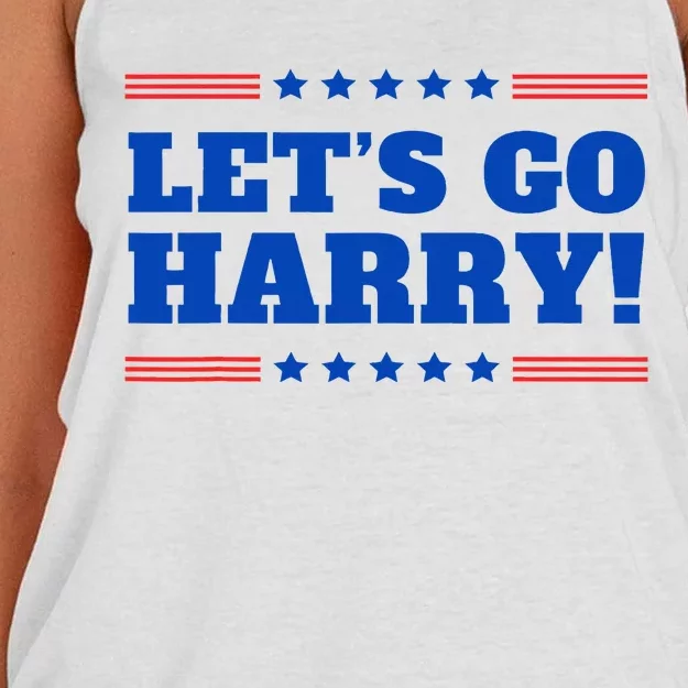 LetS Go Harry YouRe Voting Trump Today Women's Knotted Racerback Tank